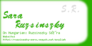 sara ruzsinszky business card